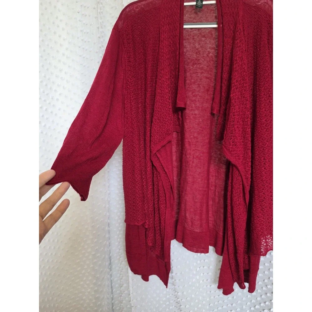 Lauren Ralph Lauren Womens Quiet Luxury Linen Waterfall Cardigan Womens Size 3XL